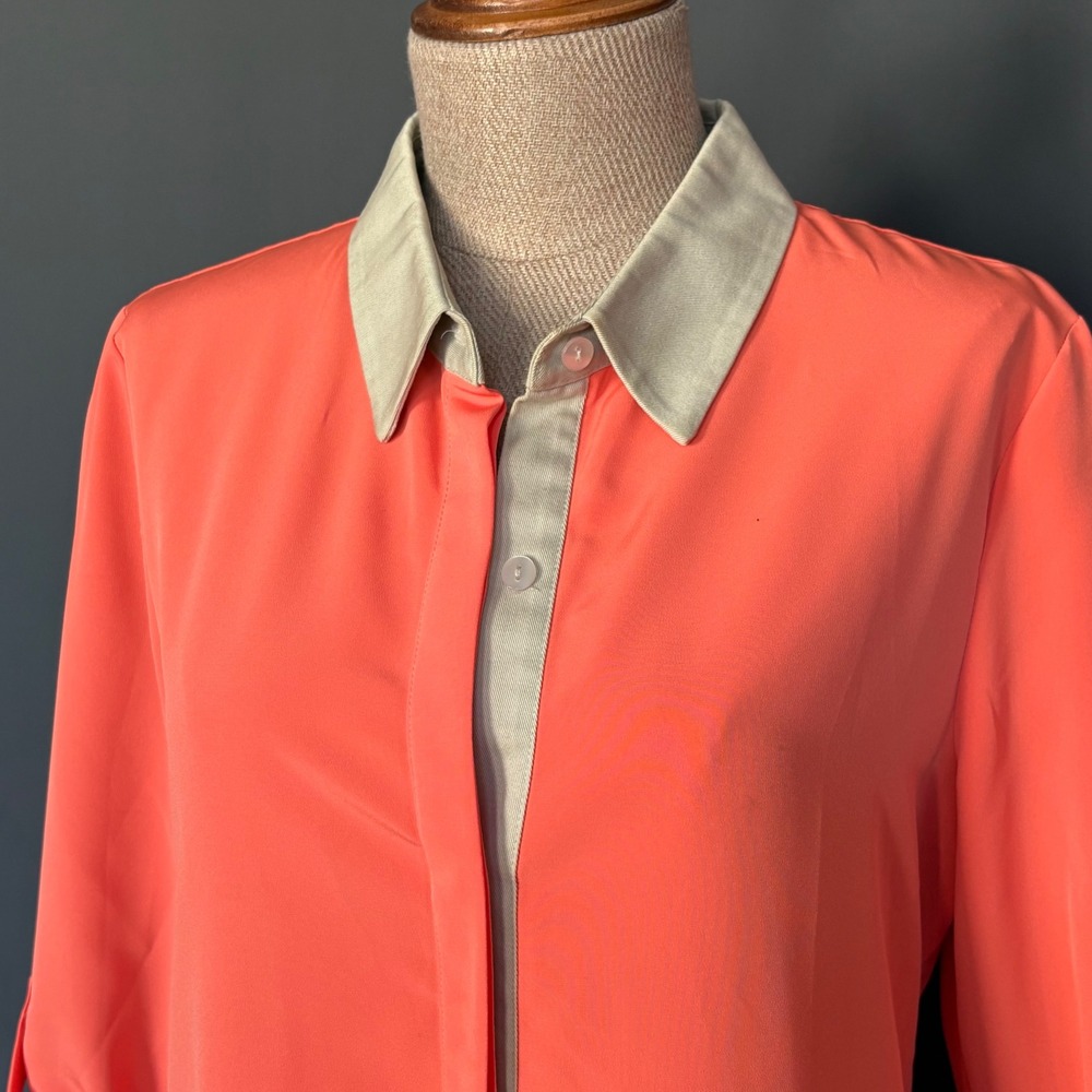 Sachin + Babi Shirt Dress |‎ Size 8 | Saturation Coral Anthropologie MSRP $168
